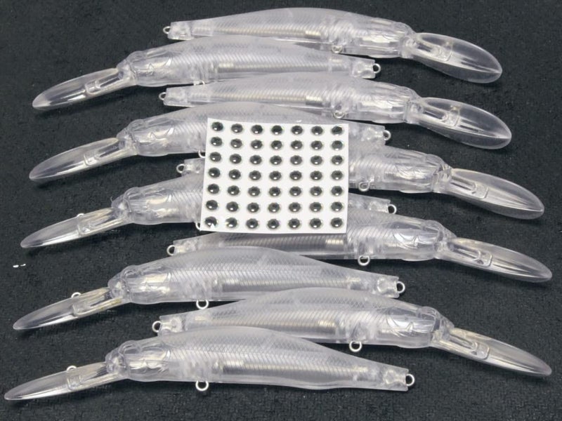 wLure 10 Blank Unpainted Minnow Crankbait Topwater Lipless Jerkbait Fishing Lures (UPM760P10) - Image 3